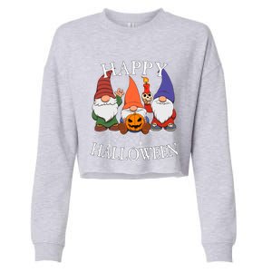 Gnomes Happy Halloween Couples Gift Cropped Pullover Crew