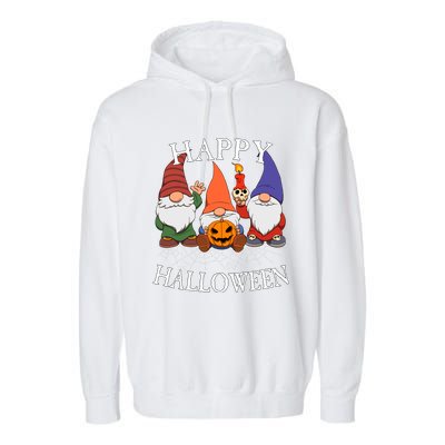 Gnomes Happy Halloween Couples Gift Garment-Dyed Fleece Hoodie