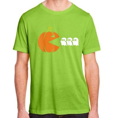 Gamer Humorous Halloween Pumpkin Eating Ghost Adult ChromaSoft Performance T-Shirt