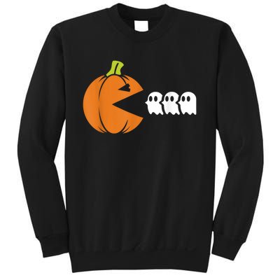 Gamer Humorous Halloween Pumpkin Eating Ghost Sweatshirt