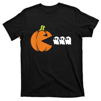 Gamer Humorous Halloween Pumpkin Eating Ghost T-Shirt