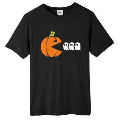 Gamer Humorous Halloween Pumpkin Eating Ghost Tall Fusion ChromaSoft Performance T-Shirt