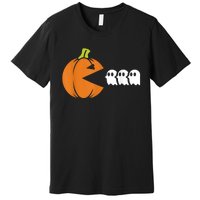 Gamer Humorous Halloween Pumpkin Eating Ghost Premium T-Shirt