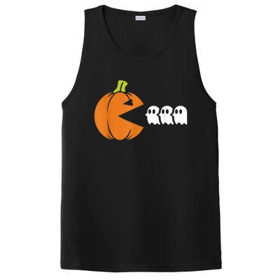 Gamer Humorous Halloween Pumpkin Eating Ghost PosiCharge Competitor Tank