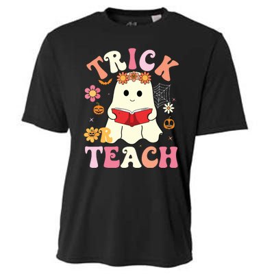 Groovy Halloweengroovy Halloween Trick Or Teach Retro Cooling Performance Crew T-Shirt