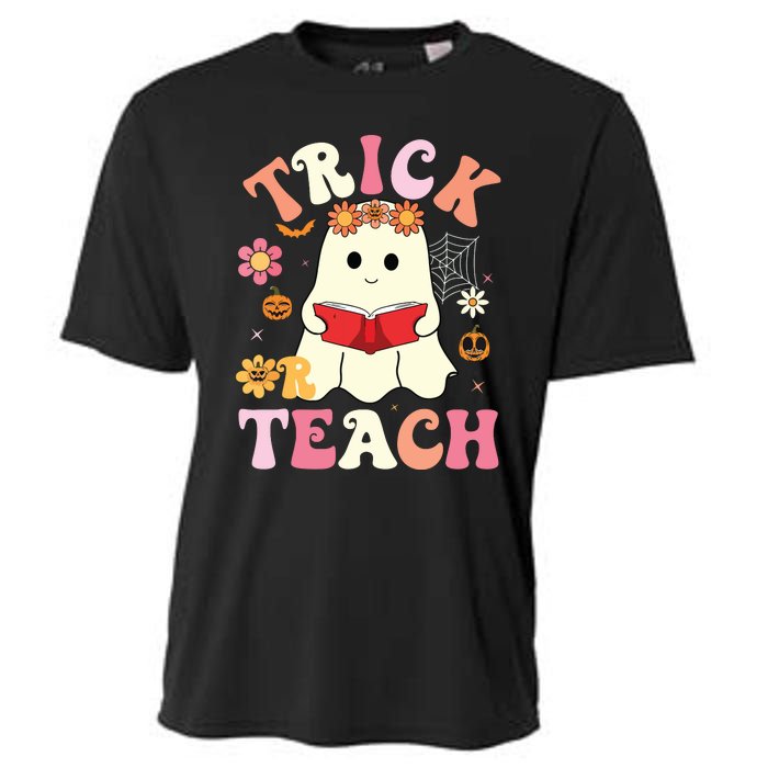 Groovy Halloweengroovy Halloween Trick Or Teach Retro Cooling Performance Crew T-Shirt