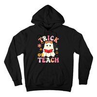 Groovy Halloweengroovy Halloween Trick Or Teach Retro Hoodie