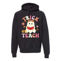 Groovy Halloweengroovy Halloween Trick Or Teach Retro Premium Hoodie