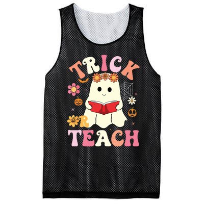 Groovy Halloweengroovy Halloween Trick Or Teach Retro Mesh Reversible Basketball Jersey Tank