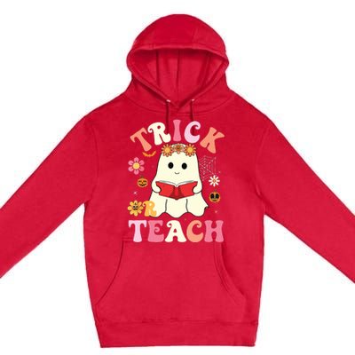 Groovy Halloweengroovy Halloween Trick Or Teach Retro Premium Pullover Hoodie