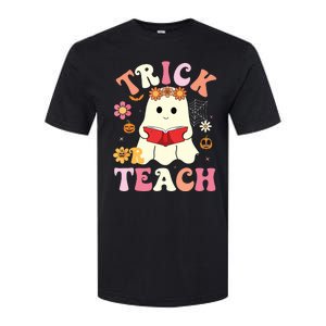 Groovy Halloweengroovy Halloween Trick Or Teach Retro Softstyle CVC T-Shirt