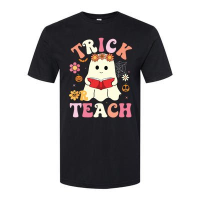 Groovy Halloweengroovy Halloween Trick Or Teach Retro Softstyle CVC T-Shirt