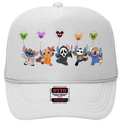 Ghostface Horror Halloween Halloween Character Chibi High Crown Mesh Back Trucker Hat