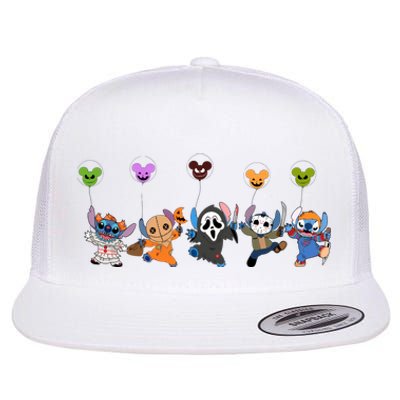 Ghostface Horror Halloween Halloween Character Chibi Flat Bill Trucker Hat