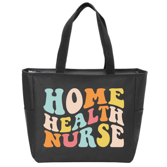 Groovy Home Health Nurse Home Care Nursing Registered Nurse Zip Tote Bag