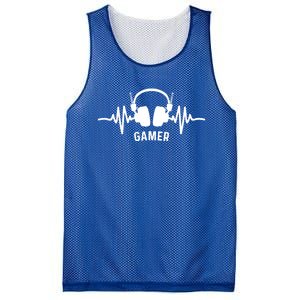 Gamer Heartbeat Headphone Clothing For Gamer Mom Gamer Dad Meaningful Gift Mesh Reversible Basketball Jersey Tank