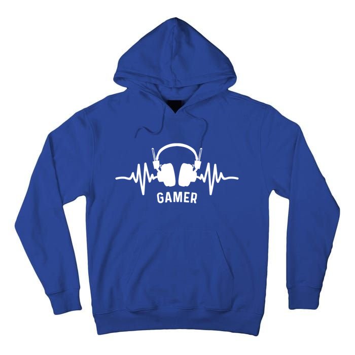 Gamer Heartbeat Headphone Clothing For Gamer Mom Gamer Dad Meaningful Gift Tall Hoodie