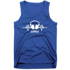 Gamer Heartbeat Headphone Clothing For Gamer Mom Gamer Dad Meaningful Gift Tank Top