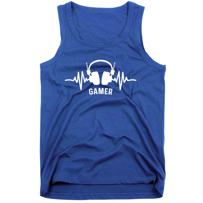 Gamer Heartbeat Headphone Clothing For Gamer Mom Gamer Dad Meaningful Gift Tank Top