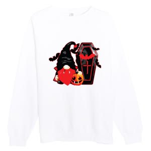 Gnomes Happy Halloween Fall Candy Corn Pumpkin Premium Crewneck Sweatshirt