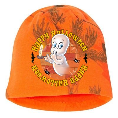 Ghost Happy Halloween Casper Ghost Pumpkin Trick Or Treat Kati - Camo Knit Beanie