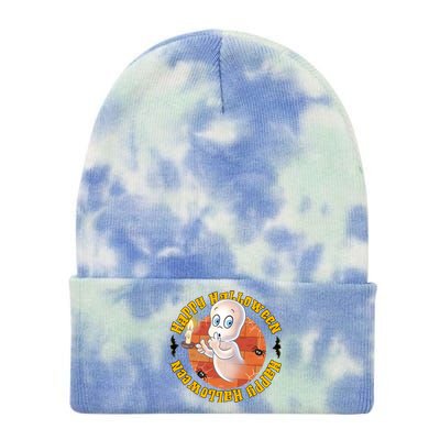 Ghost Happy Halloween Casper Ghost Pumpkin Trick Or Treat Tie Dye 12in Knit Beanie