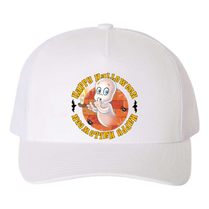 Ghost Happy Halloween Casper Ghost Pumpkin Trick Or Treat Yupoong Adult 5-Panel Trucker Hat