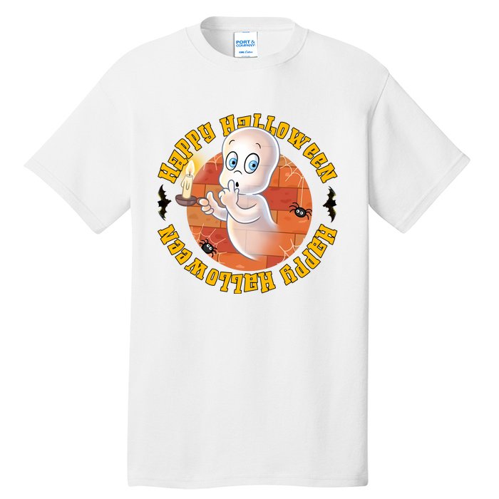 Ghost Happy Halloween Casper Ghost Pumpkin Trick Or Treat Tall T-Shirt