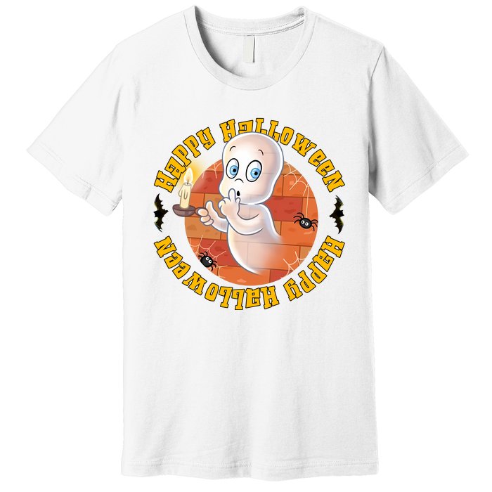 Ghost Happy Halloween Casper Ghost Pumpkin Trick Or Treat Premium T-Shirt