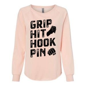 Grip Hit Hook Pin Arm Wrestling Arm Wrestler Womens California Wash Sweatshirt