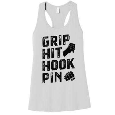 Grip Hit Hook Pin Arm Wrestling Arm Wrestler Women's Racerback Tank