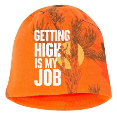 Getting High Is My Job Arborist Tree Surgeon Lumberjack Kati - Camo Knit Beanie