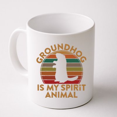 Ground Hog Is My Spirit Animal Gift Silhouette Groundhog Day Coffee Mug