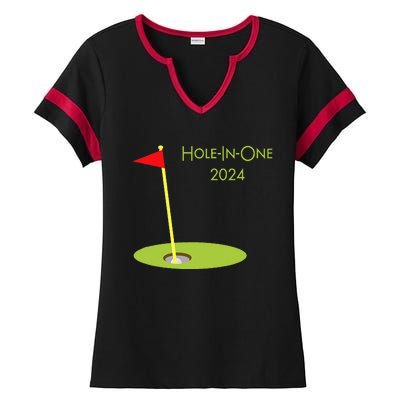 Golf Hole In One 2024 Sport Themed Golfing Design For Golfer Ladies Halftime Notch Neck Tee