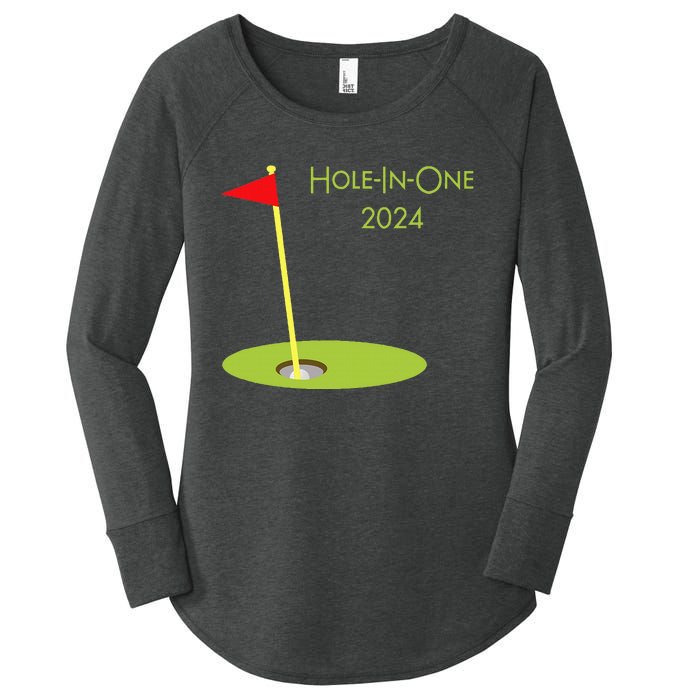 Golf Hole In One 2024 Sport Themed Golfing Design For Golfer Women's Perfect Tri Tunic Long Sleeve Shirt