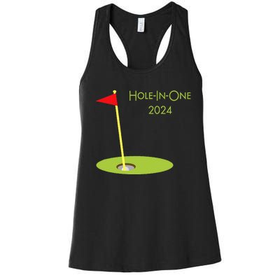 Golf Hole In One 2024 Sport Themed Golfing Design For Golfer Women's Racerback Tank