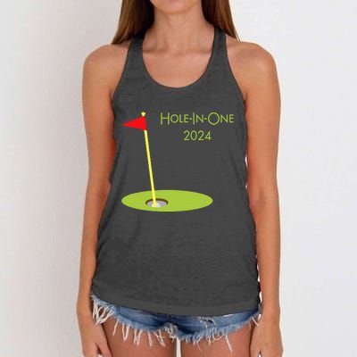 Golf Hole In One 2024 Sport Themed Golfing Design For Golfer Women's Knotted Racerback Tank