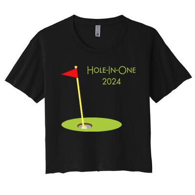 Golf Hole In One 2024 Sport Themed Golfing Design For Golfer Women's Crop Top Tee