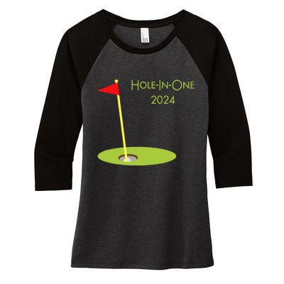 Golf Hole In One 2024 Sport Themed Golfing Design For Golfer Women's Tri-Blend 3/4-Sleeve Raglan Shirt