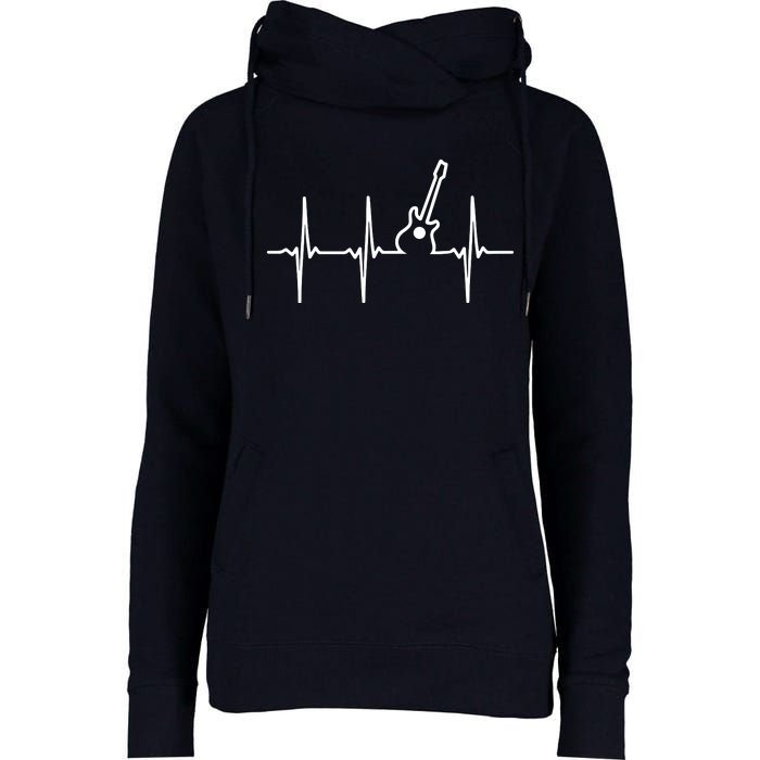 Guitar Heartbeat Instrument Gift Womens Funnel Neck Pullover Hood