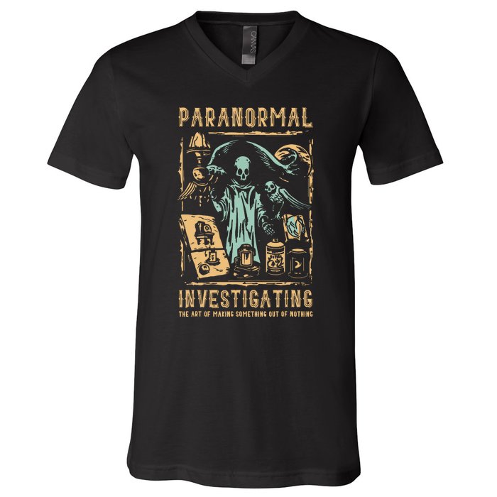 Ghost Hunting Investigator Design Paranormal Investigator V-Neck T-Shirt