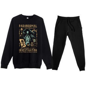 Ghost Hunting Investigator Design Paranormal Investigator Premium Crewneck Sweatsuit Set