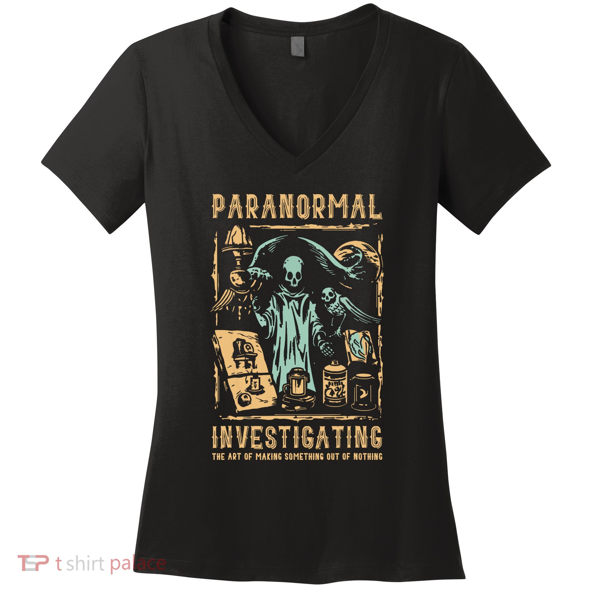 Ghost Hunting Investigator Design Paranormal Investigator Women's V-Neck T-Shirt