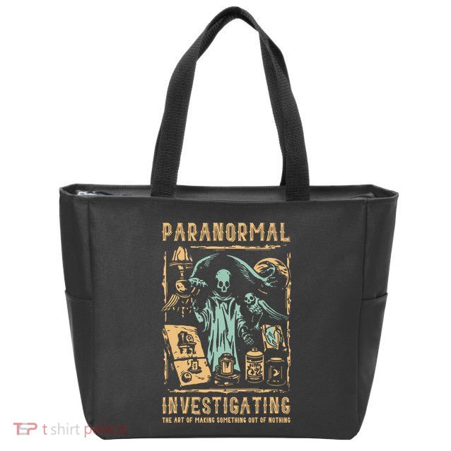 Ghost Hunting Investigator Design Paranormal Investigator Zip Tote Bag