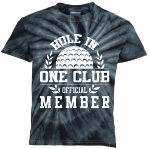 Golf Hole In One Hole In One Club Golfing Kids Tie-Dye T-Shirt