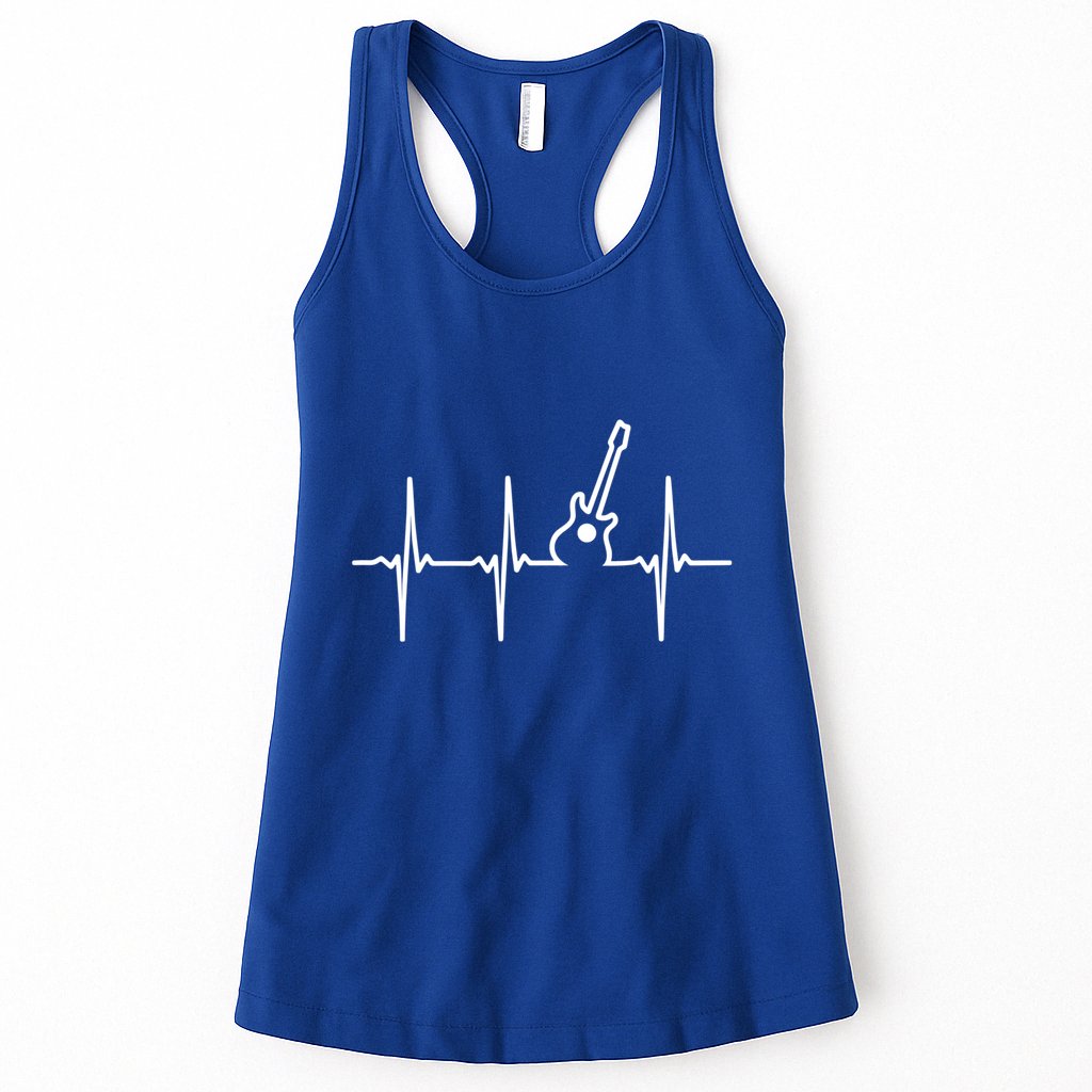 Guitar Heartbeat Instrut Gift Cute Gift Womens Tank Top