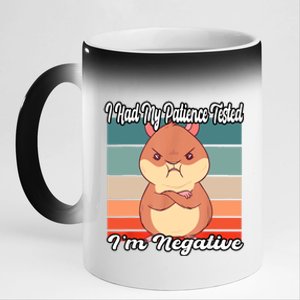 Grumpy Hamster I Had My Patience Tested Im Negative 11oz Black Color Changing Mug