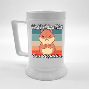 Grumpy Hamster I Had My Patience Tested Im Negative Beer Stein