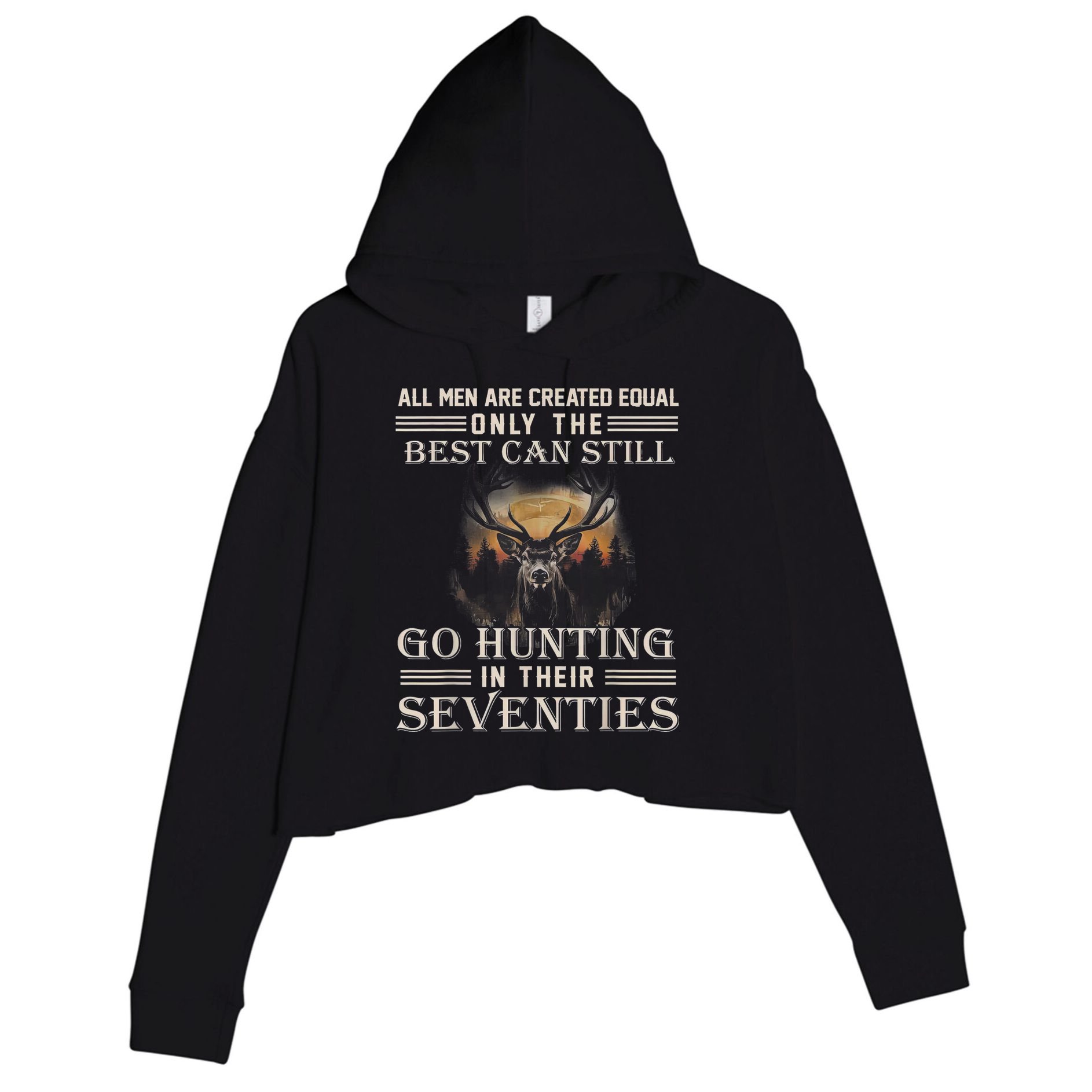 Go Hunting In Their Seventies Crop Fleece Hoodie