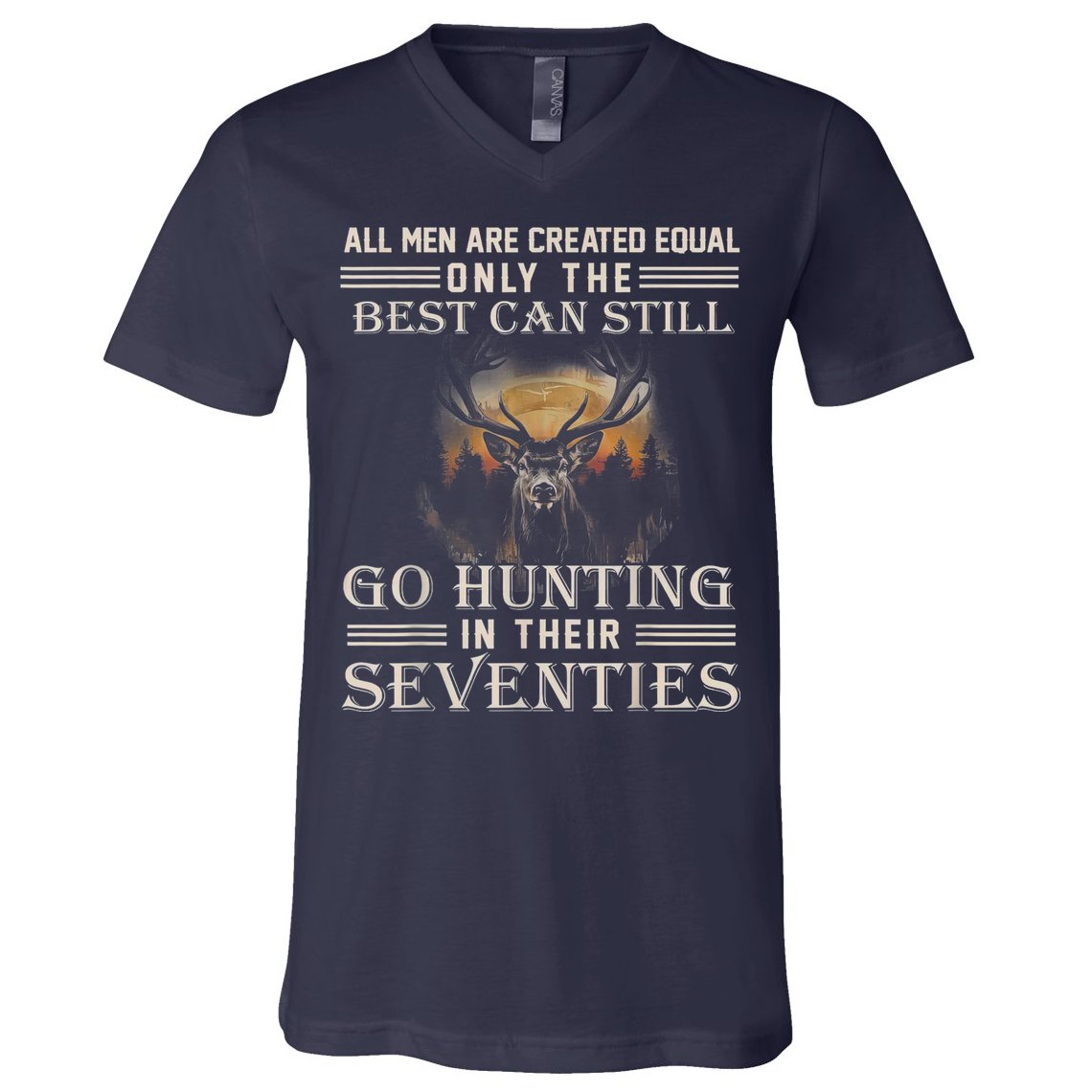 Go Hunting In Their Seventies V-Neck T-Shirt